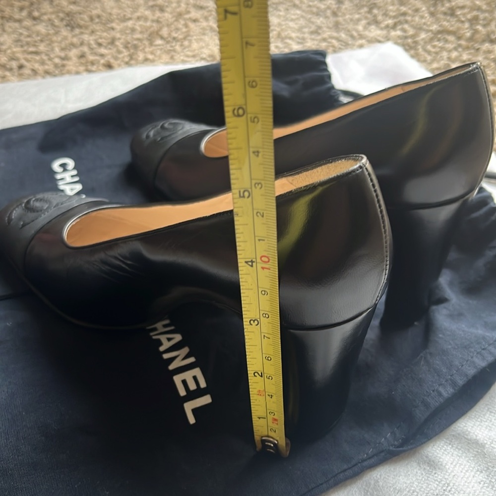 Authentic Chanel Heels Shoes - Black Size 36 Made in France - Picture 6 of 13